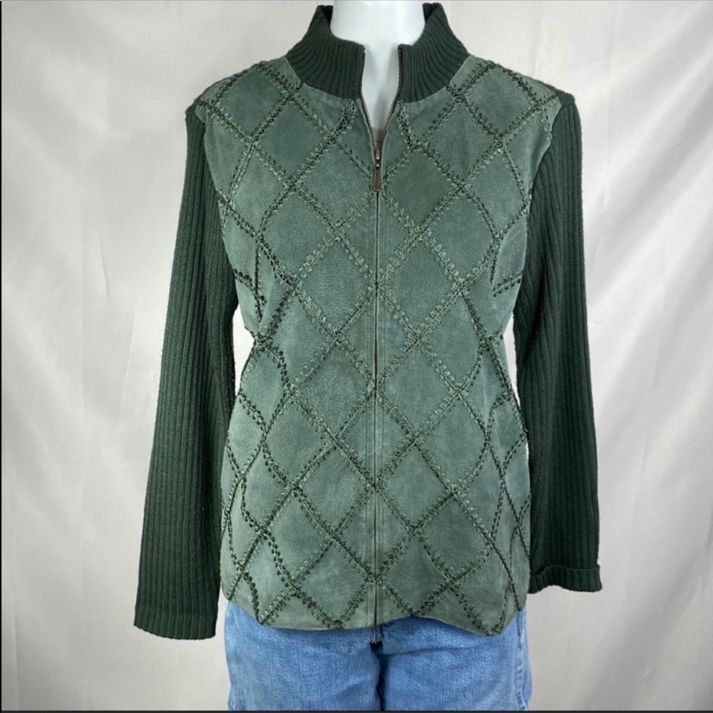 Robert Louis suede leather sweater jacket